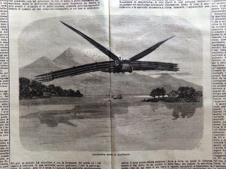 L'illustrazione Popolare 9 Marzo 1871 Locomotiva Aerea Diritti Doveri Kauffmann