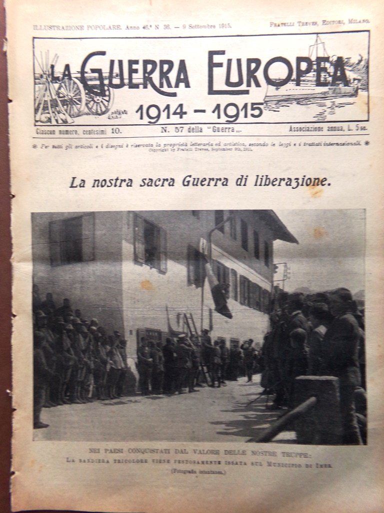 L'Illustrazione Popolare 9 Settembre 1915 WW1 Edoardo Dalbono Turchia Mehmet …