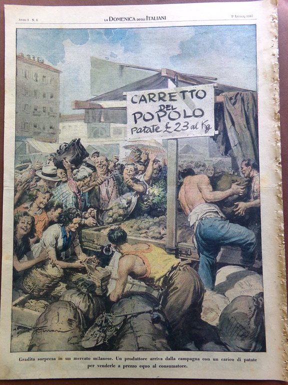 La Domenica degli Italiani Corriere 1 Luglio 1945 WW2 Canale …