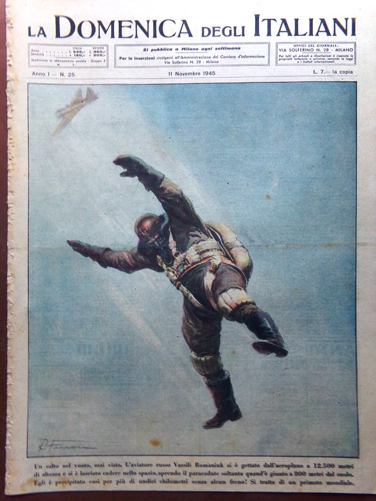 La Domenica degli Italiani Corriere 11 Novembre 1945 Borsa Strilloni …