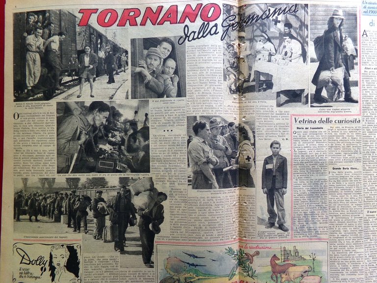 La Domenica degli Italiani Corriere 15 Luglio 1945 WW2 Donne …