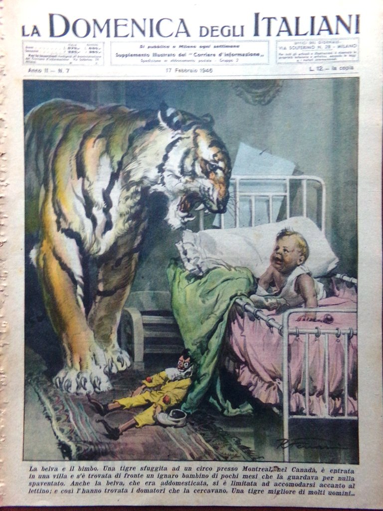 La Domenica degli Italiani Corriere 17 Febbraio 1946 Michelangeli Pio … | Immagine principale