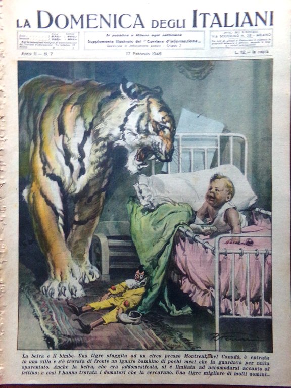 La Domenica degli Italiani Corriere 17 Febbraio 1946 Michelangeli Pio … | Immagine Gallery 1