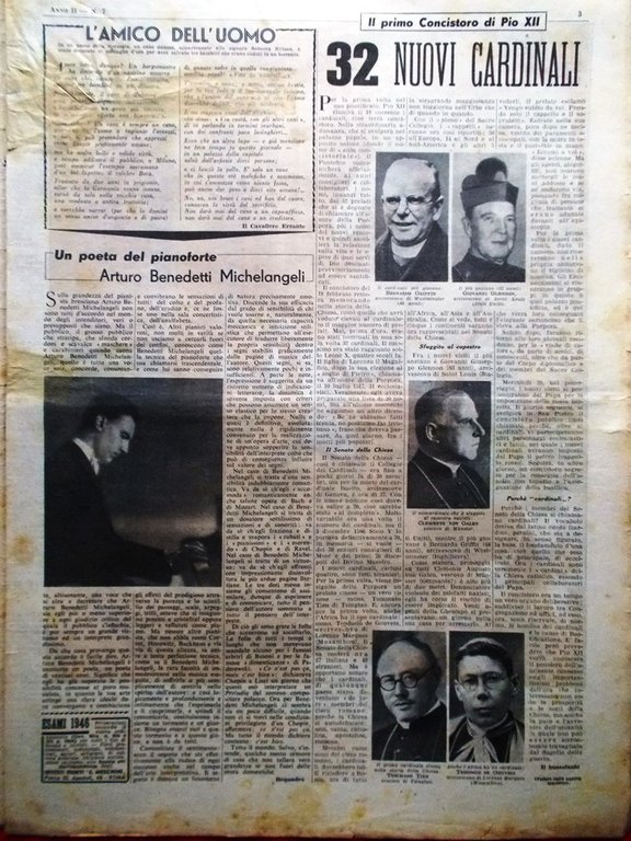 La Domenica degli Italiani Corriere 17 Febbraio 1946 Michelangeli Pio …