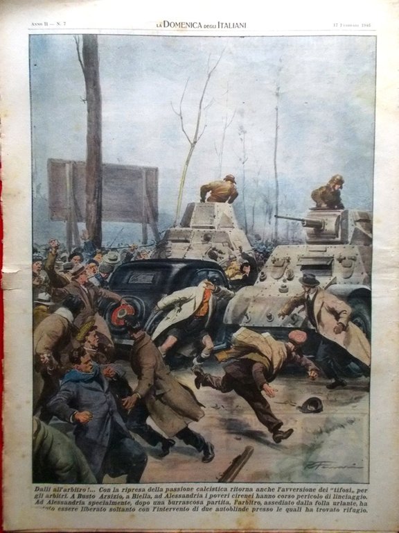 La Domenica degli Italiani Corriere 17 Febbraio 1946 Michelangeli Pio …