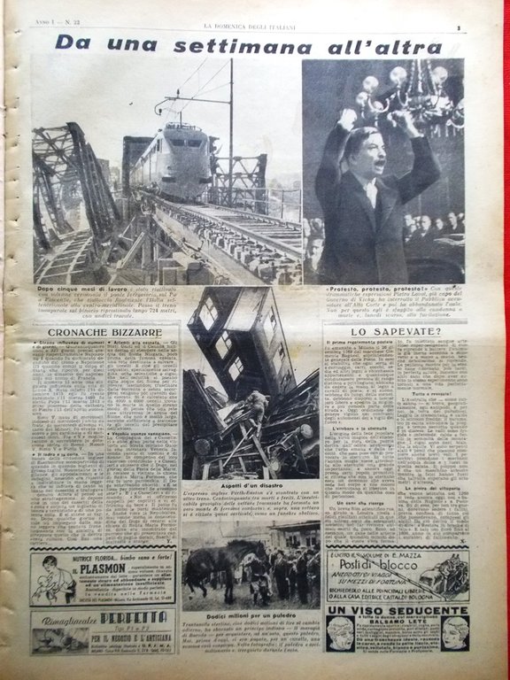 La Domenica degli Italiani Corriere 21 Ottobre 1945 Processo Campo …