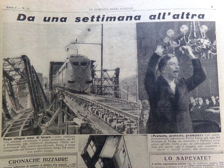 La Domenica degli Italiani Corriere 21 Ottobre 1945 Processo Campo …