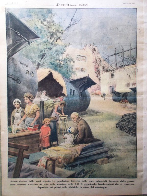 La Domenica degli Italiani Corriere 22 Luglio 1945 WW2 Tedeschi …