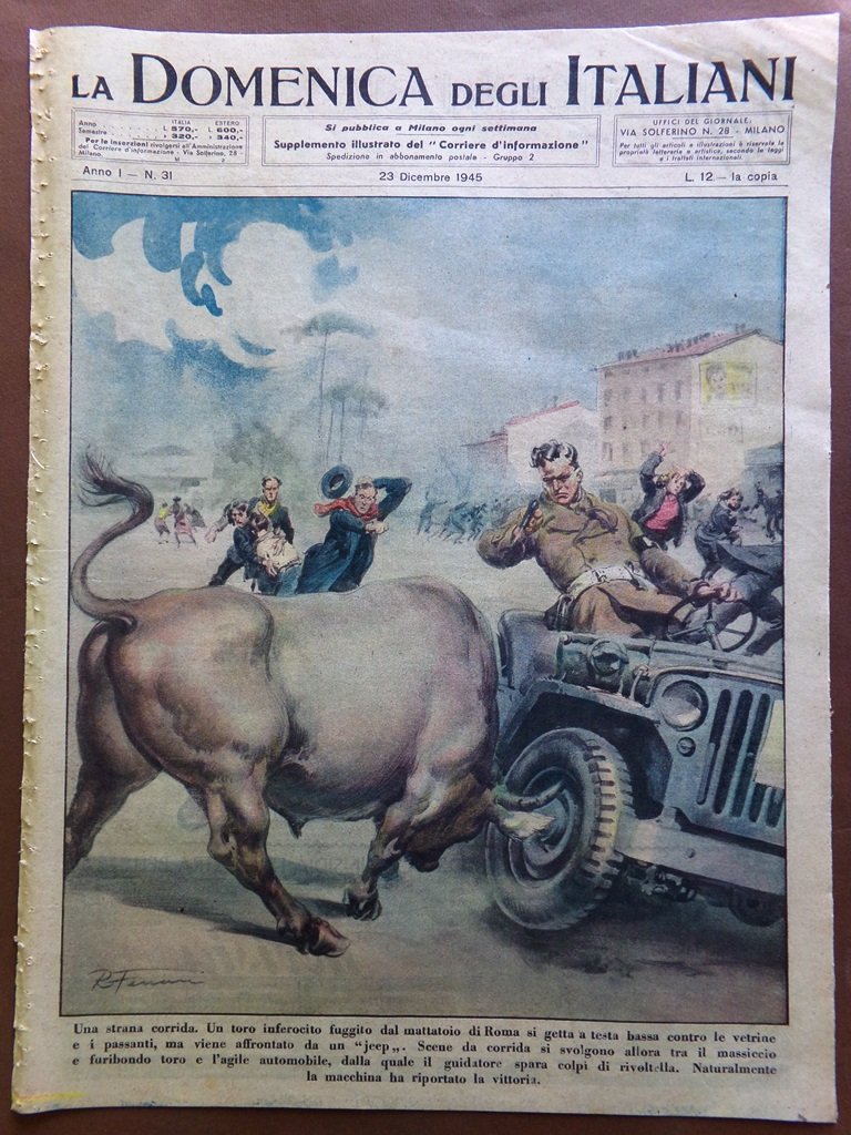 La Domenica degli Italiani Corriere 23 Dicembre 1945 Betlemme Presepe …