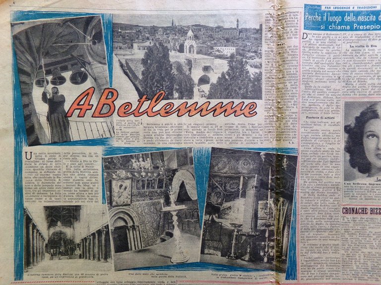 La Domenica degli Italiani Corriere 23 Dicembre 1945 Betlemme Presepe …