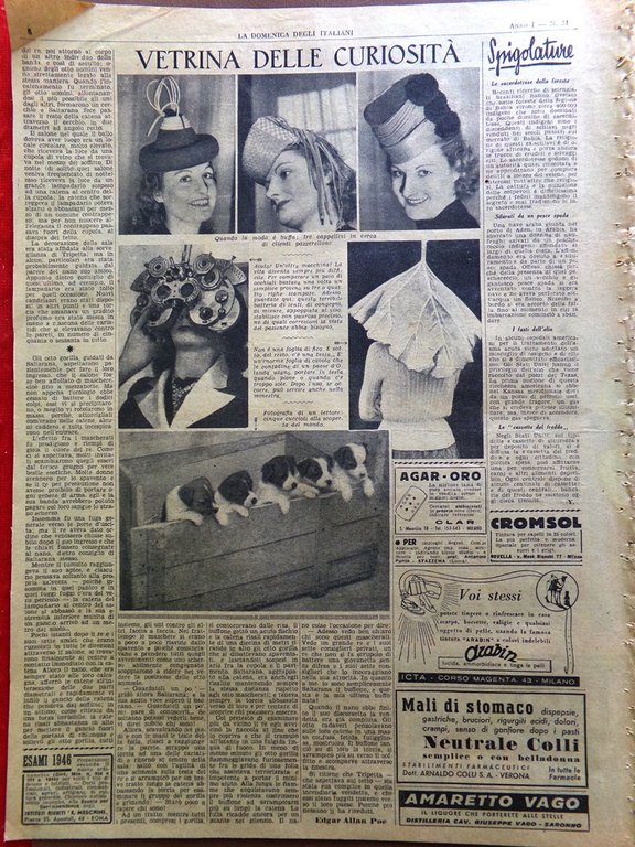 La Domenica degli Italiani Corriere 23 Dicembre 1945 Betlemme Presepe …