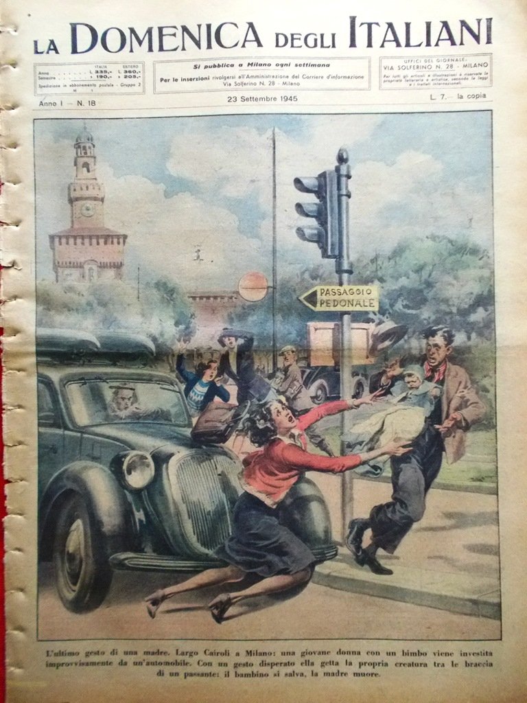 La Domenica degli Italiani Corriere 23 Settembre 1945 Harakiri Gerarchi …