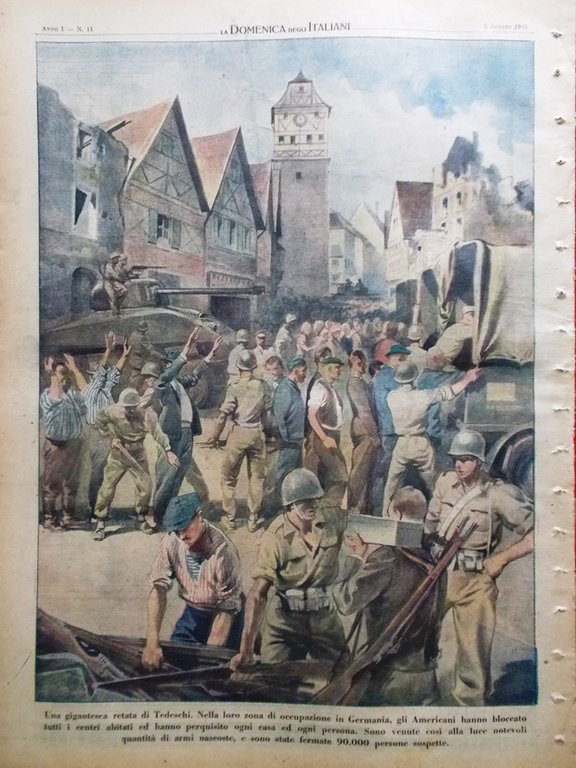 La Domenica degli Italiani Corriere 5 Agosto 1945 WW2 Laburismo …