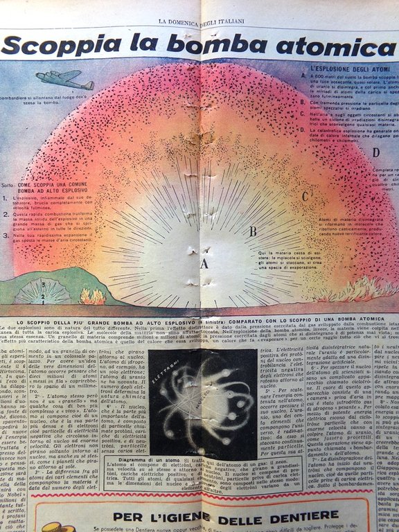 La Domenica degli Italiani Corriere 7 Ottobre 1945 Bomba Atomica …