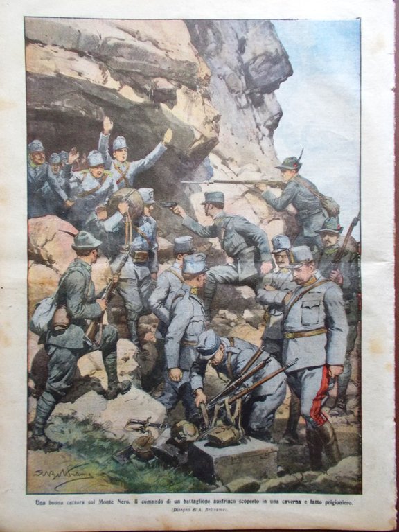 La Domenica del Corriere 1 Agosto 1915 WW1 Cadorna Adamello …
