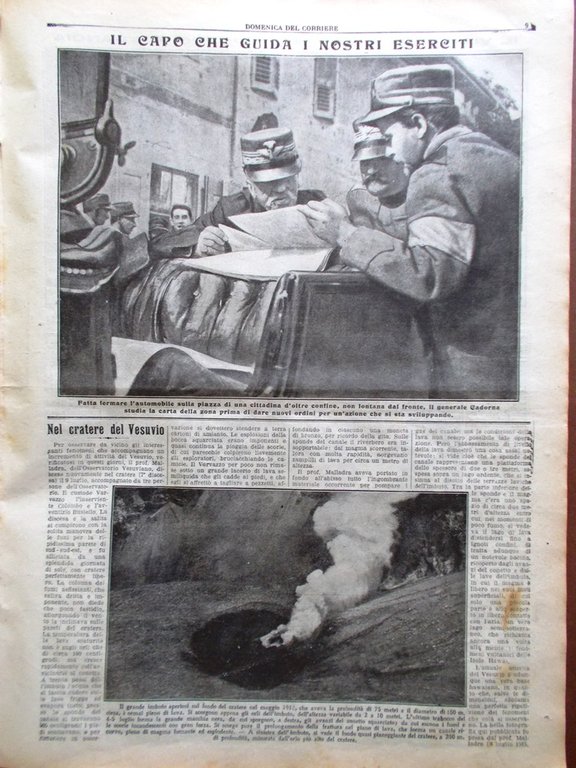 La Domenica del Corriere 1 Agosto 1915 WW1 Cadorna Adamello …