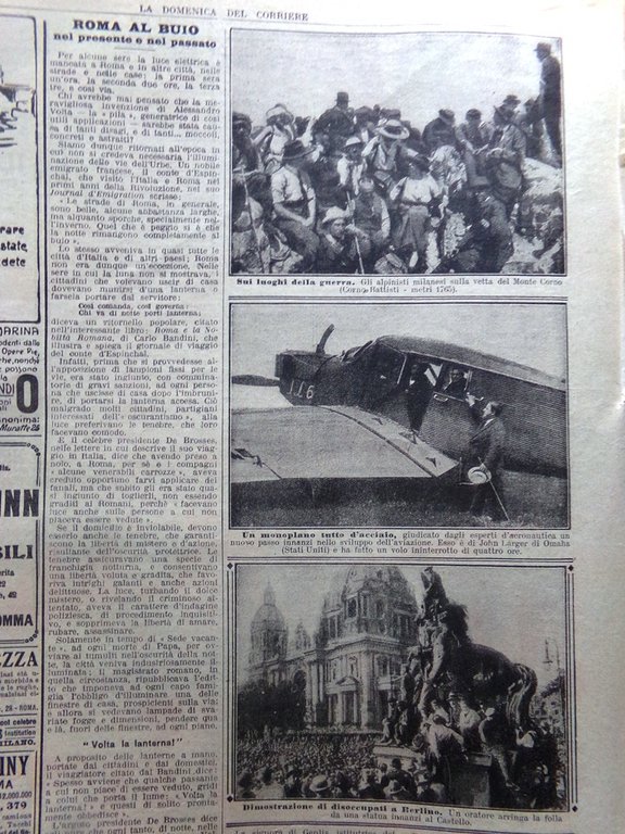 La Domenica del Corriere 1 Agosto 1920 Olimpiadi Palloni Alpini …