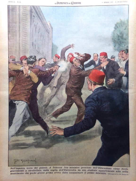 La Domenica del Corriere 1 Aprile 1951 Crollo Scuola Lorenteggio …