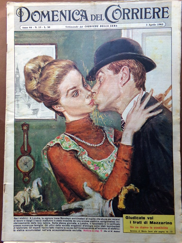 La Domenica del Corriere 1 Aprile 1962 Frati di Mazzarino …
