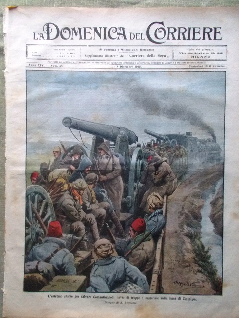 La Domenica del Corriere 1 Dicembre 1912 Guerra Cinque Popoli …