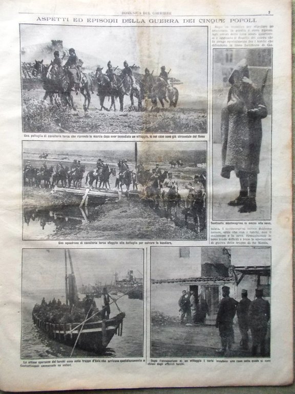 La Domenica del Corriere 1 Dicembre 1912 Guerra Cinque Popoli …