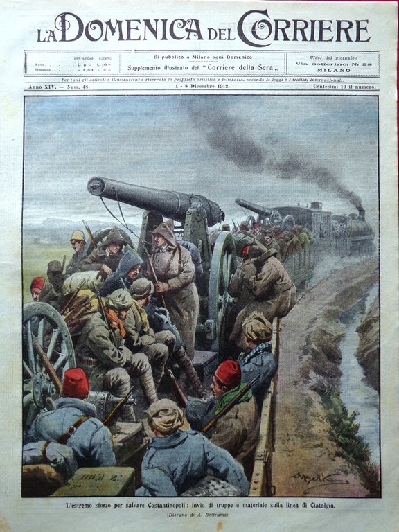 La Domenica del Corriere 1 Dicembre 1912 Guerra Cinque Popoli … | Immagine Gallery 4
