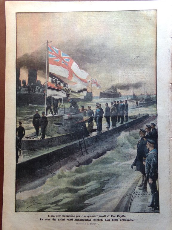 La Domenica del Corriere 1 Dicembre 1918 WW1 Trento Fiume …