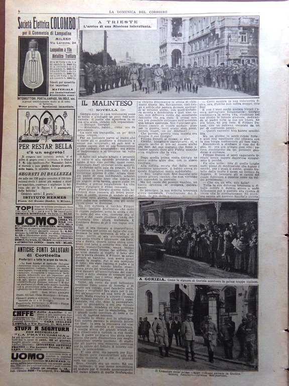 La Domenica del Corriere 1 Dicembre 1918 WW1 Trento Fiume …