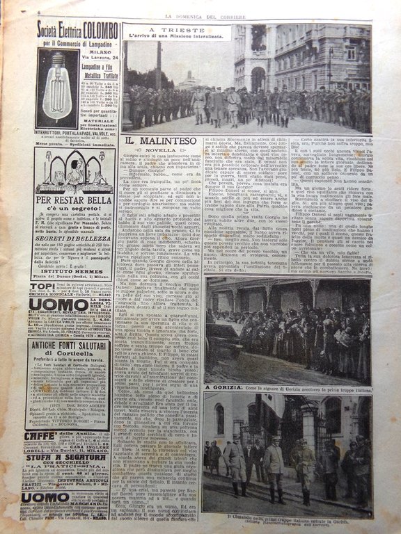 La Domenica del Corriere 1 Dicembre 1918 WW1 Trento Fiume …