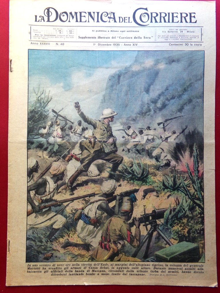 La Domenica del Corriere 1 Dicembre 1935 Africa Orientale Milano …