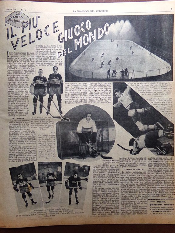 La Domenica del Corriere 1 Febbraio 1948 Hockey Ghiaccio Luna …