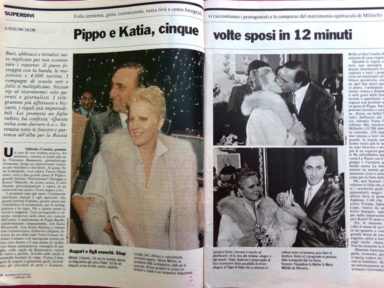 La Domenica del Corriere 1 Febbraio 1986 Nozze Baudo Fellini …