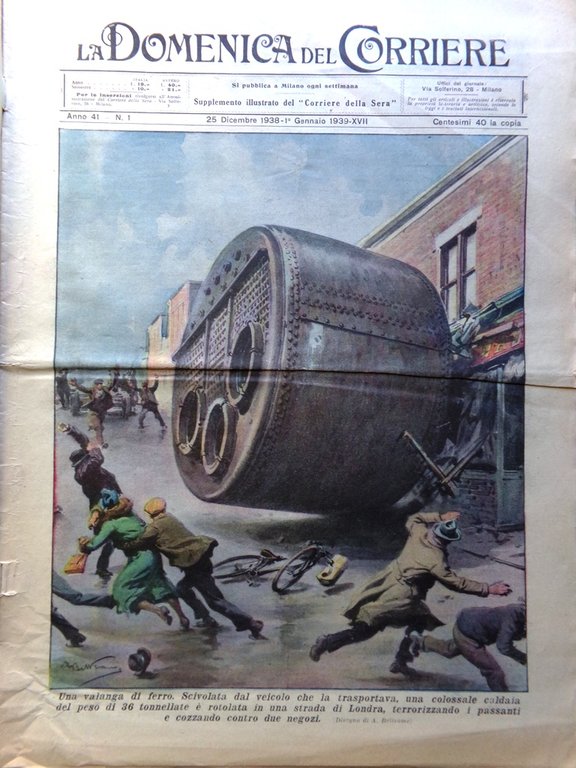 La Domenica del Corriere 1 Gennaio 1939 Carbonia Caltanissetta Mussolini … | Immagine Gallery 2