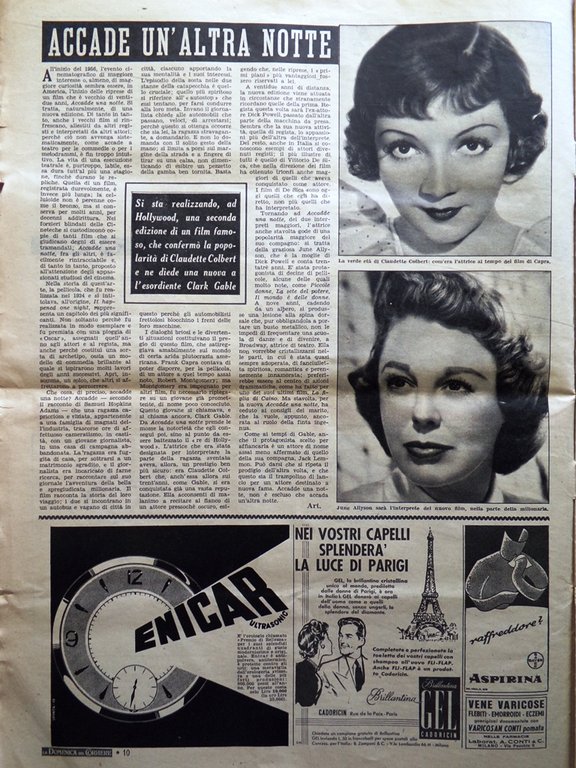 La Domenica del Corriere 1 Gennaio 1956 Hemingway Luna Bottecchia …