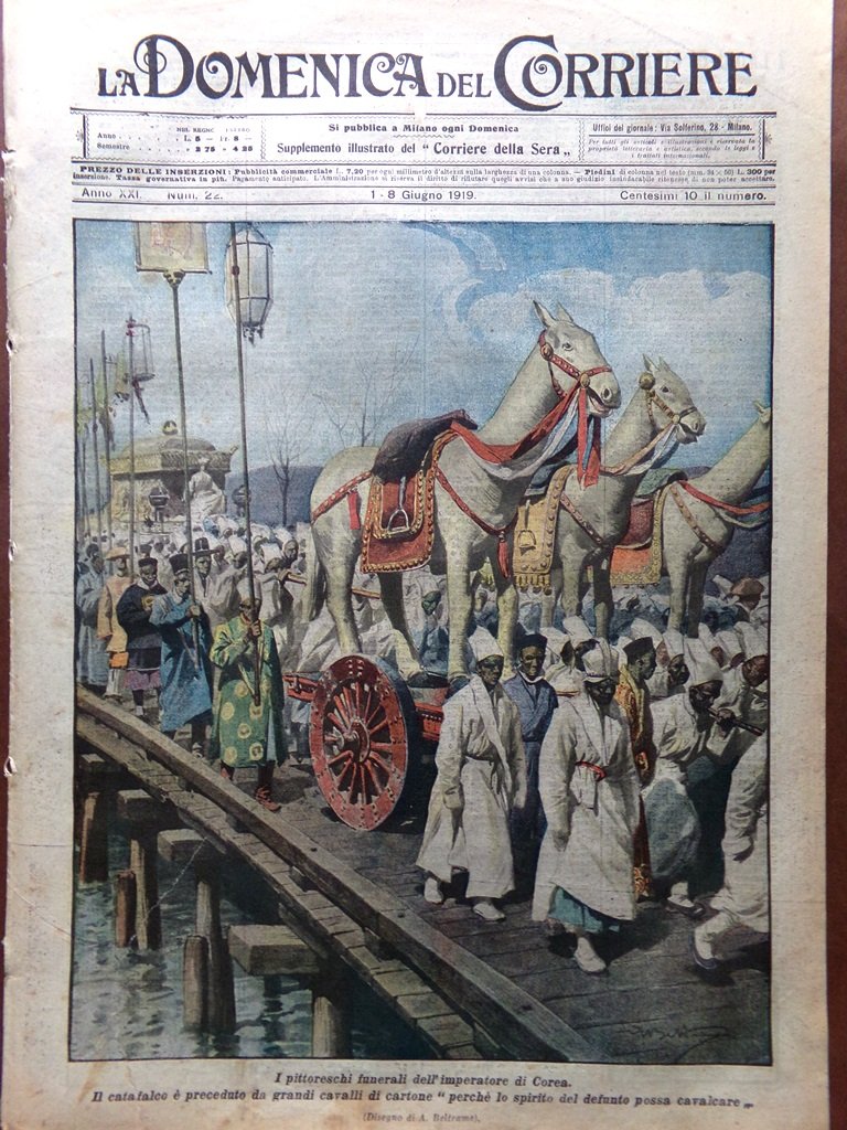 La Domenica del Corriere 1 Giugno 1919 Amboise Campanili Ragni …