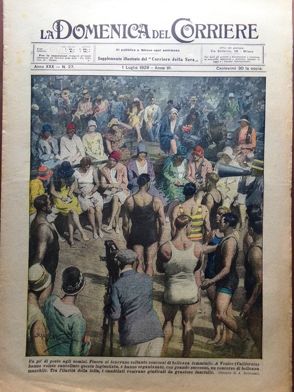 La Domenica del Corriere 1 Luglio 1928 Soccorso Nobile Earhart …