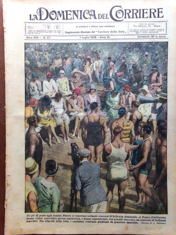 La Domenica del Corriere 1 Luglio 1928 Soccorso Nobile Earhart …