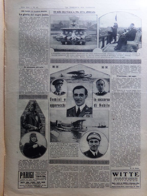 La Domenica del Corriere 1 Luglio 1928 Soccorso Nobile Earhart …
