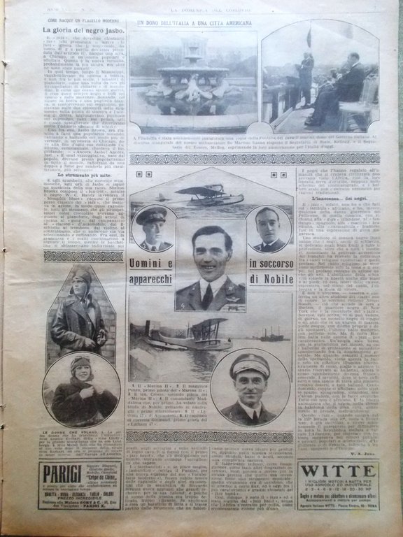 La Domenica del Corriere 1 Luglio 1928 Soccorso Nobile Earhart …
