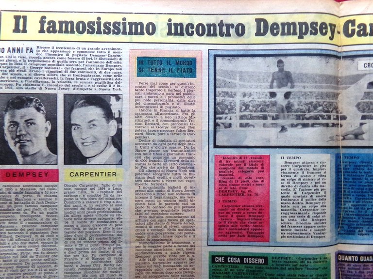 La Domenica del Corriere 1 Luglio 1951 Gydnia Dempsey Carpentier …