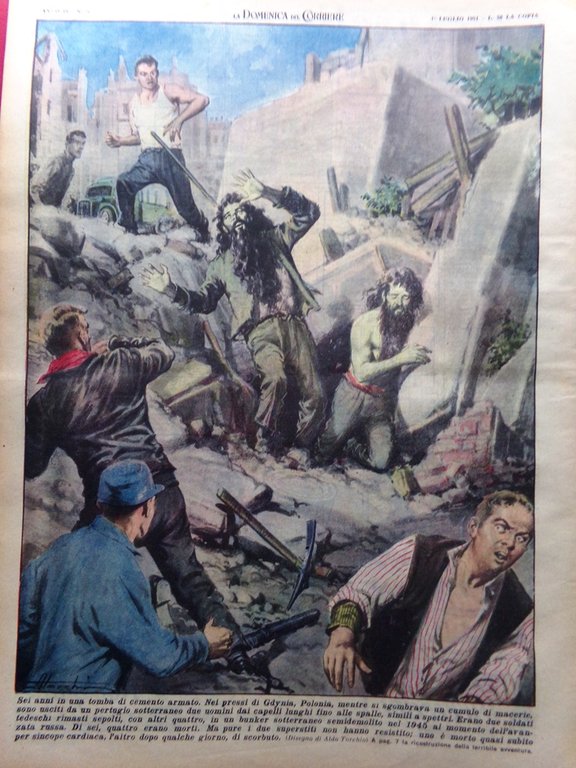 La Domenica del Corriere 1 Luglio 1951 Gydnia Dempsey Carpentier …
