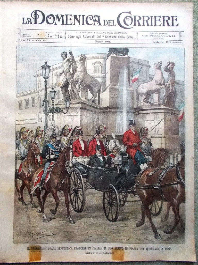 La Domenica del Corriere 1 Maggio 1904 Cosacchi Ande Bove …