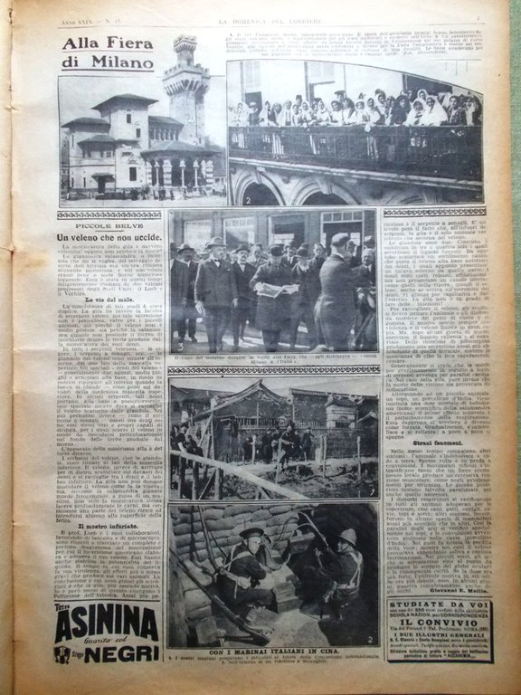 La Domenica del Corriere 1 Maggio 1927 Verdinois Cina Scoppio …