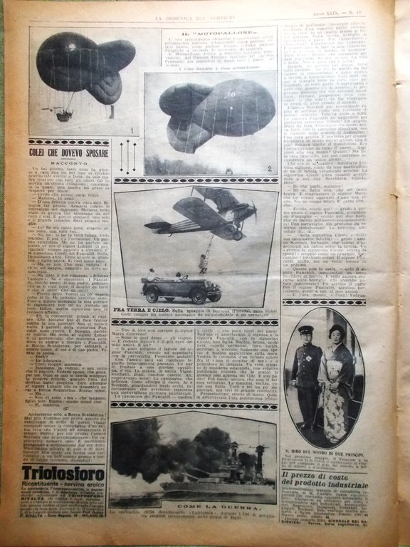 La Domenica del Corriere 1 Maggio 1927 Verdinois Cina Scoppio …