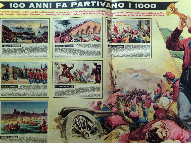 La Domenica del Corriere 1 Maggio 1960 Garibaldi Mille Porzio …