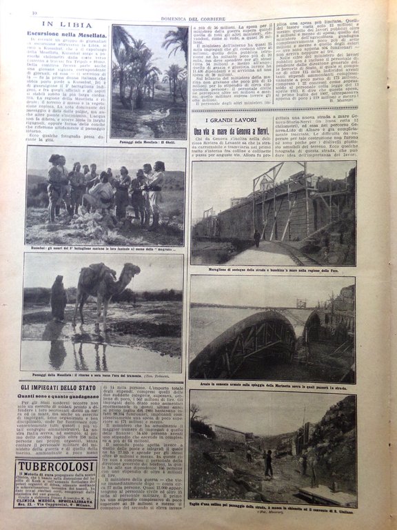 La Domenica del Corriere 1 Marzo 1914 Zandonai Genova Nervi …