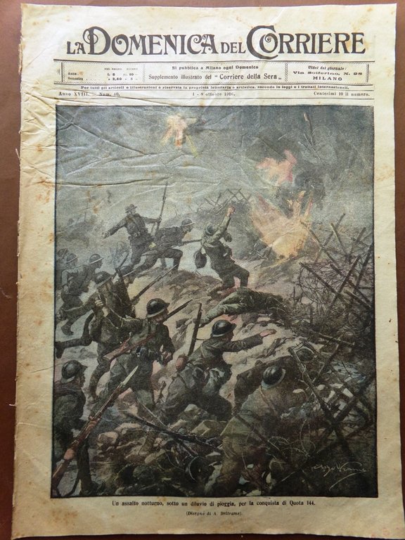 La Domenica del Corriere 1 Ottobre 1916 WW1 Salonicco Baruzzi …