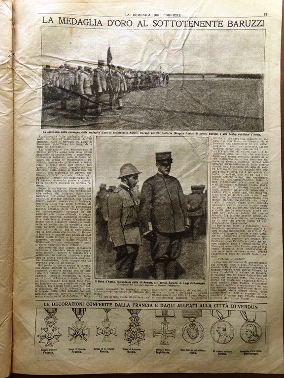 La Domenica del Corriere 1 Ottobre 1916 WW1 Salonicco Baruzzi …
