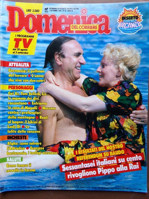 La Domenica del Corriere 1 Settembre 1988 Scorsese Diana Pakistan … | Immagine Gallery 1