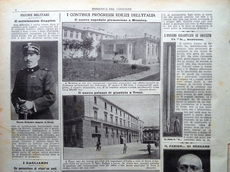La Domenica del Corriere 10 Agosto 1913 Rontgen Ospedale Messina …